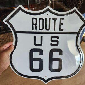 Brand New Ande Rooney Route 66 Heavily Embossed Tin Sign